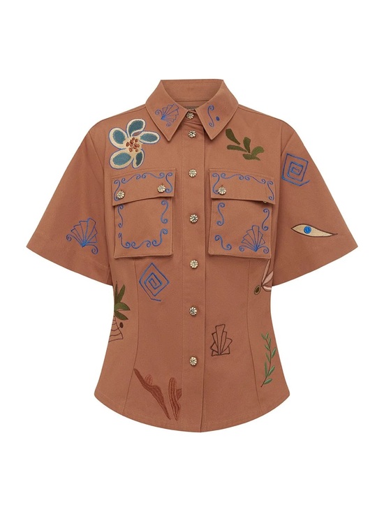 Alemais Tops - Alemais Dusty Embroidered Shirt